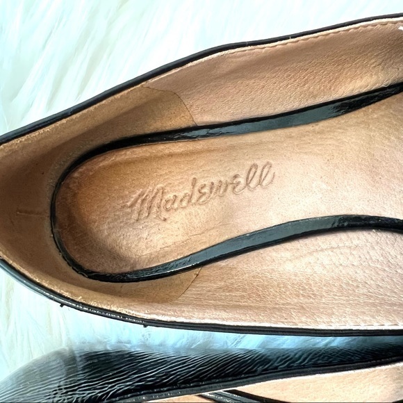 EUC Madewell The Leandra Loafer patent black leather pointed toe flats